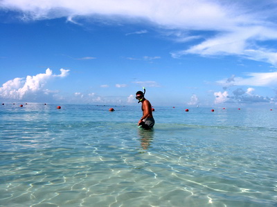 Flat calm and the clearest water you will ever see greets the snorkeler at the White House Reef on Grace Bay beach