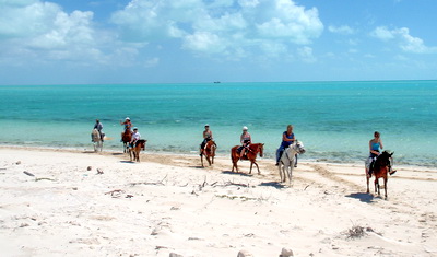 Riding with Provo Ponies out at Long Bay beach