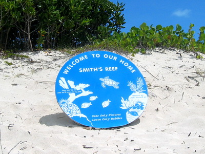 As you walk along the beach you will come across this marker.