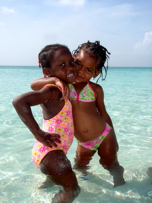 Oh so cute..........these two "Little Miss Turks and Caicos Islands" posed for the camera on the beach in Grace Bay