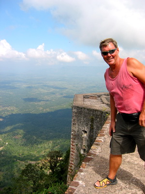 Barry on the ramparts of the Citadel just outside Cap Haitien in Feb 2003 