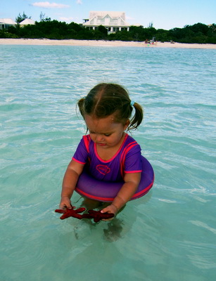 Malaika quite liked the starfish after a while and was reluctant to leave them behind.