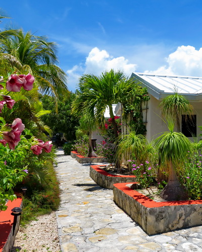 Walkways between villa vacation rentals at Harbour Club Villas and Marina on Providenciales Turks and Caicos Islands