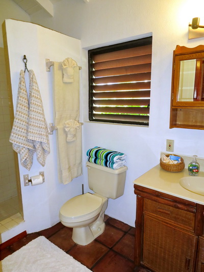 Bathroom at villa vacation rentals at Harbour Club Villas and Marina on Providenciales Turks and Caicos Islands