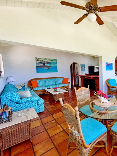 Living area at villa rental Harbour Club Villas and Marina on Providenciales Turks and Caicos Islands