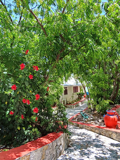 Stone walkways at villa vacation rentals at Harbour Club Villas and Marina on Providenciales Turks and Caicos Islands