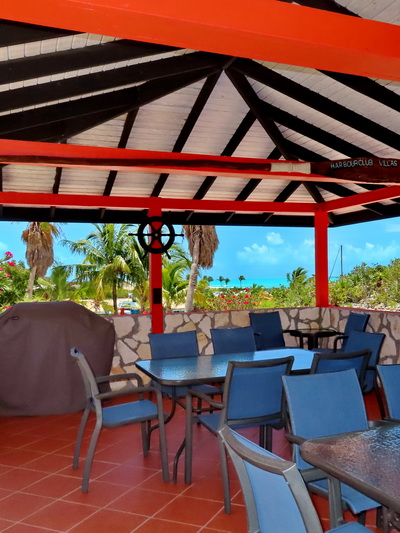 Tiki Hut and barbecue at villa vacation rentals at Harbour Club Villas and Marina on Providenciales Turks and Caicos Islands